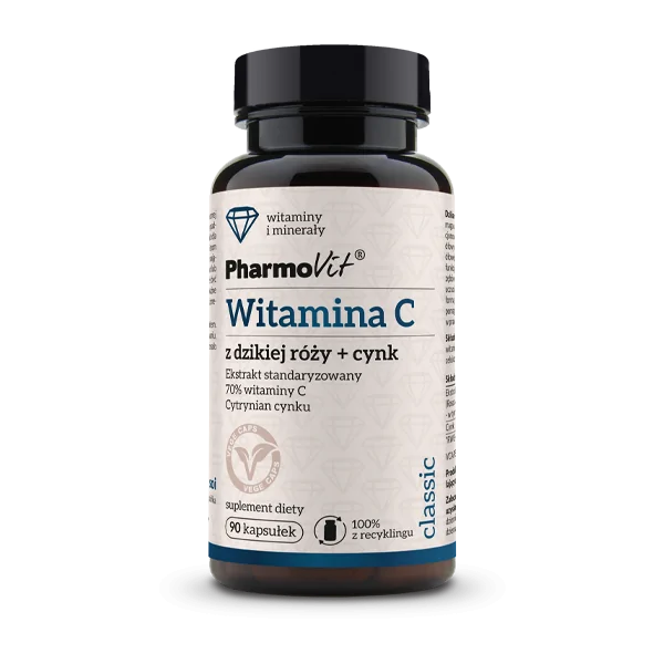 Witamina C z dzikiej róży + cynk 90 kaps | Classic